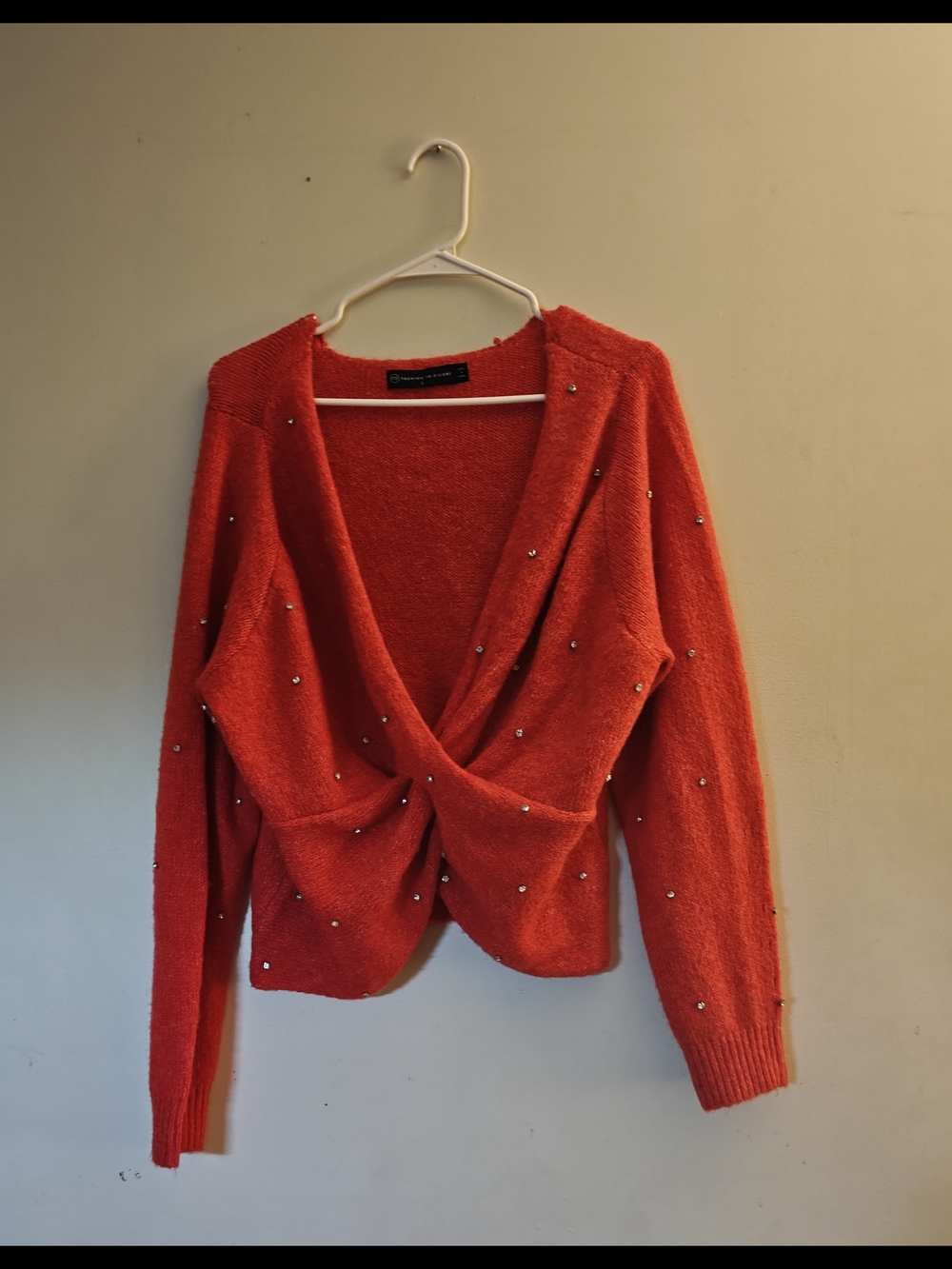 Women's Ramona Twist Front Rhinestone Sweater